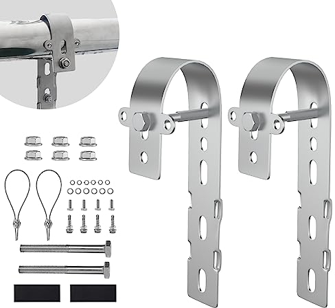 Lot de 2 crochets réglables pour panneau solaire, balcon, balustrade pour panneau solaire, balcon et toit plat, crochets en acier inoxydable pour balustrade de balcon