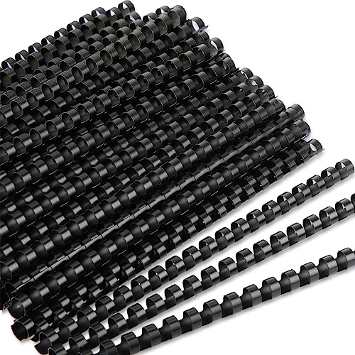 Maitys Plastikbinderücken für Notizbuch, Kalender, Bild (1,27 cm (1/2 Zoll), Schwarz, 300 Stück