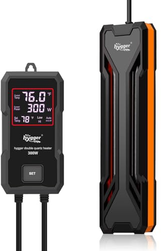 hygger Submersible Aquarium Heater, Fish Tank Heater with Digital LED Controller & Intelligent Water Outflow Overheating Protection System (300W for 150-300L fish tank)