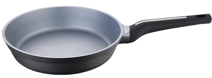 San Ignacio Bistro Grey - Sartén de 24cm - Fabricado en Aluminio Fundido - Interior En Acero Quantanium - Exterior En Negro Mate- Punto Inducción - Mango Soft Touch Negro