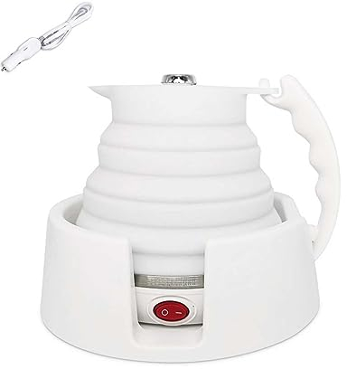 Hervidor de agua eléctrico plegable para automóvil,Hervidor de agua de silicona BPA-Free 450Ml con encendedor de cigarrillos,Hervidor de té plegable portátil de silicona de grado alimenticio,12V
