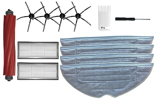 Comedes 13-teiliges Zubehör-Set für Xiaomi Roborock S7 S7+ S7 Plus S7 MaxV S7 Pro S7 MaxV Ultra T7 T7S Plus Saugroboter (Inkl. Seitenbürsten, Tücher, Hepa Filter, Hauptbürste, Sonderzubehör)