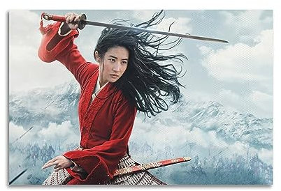 VZRSQZK Mulan-Film-Poster, dekoratives Gemälde, Leinwand-Wandposter und Kunstdruck, modernes Familienschlafzimmer-Dekor-Poster, 20 x 30 cm
