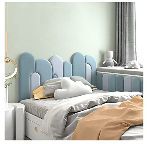 Tête de lit capitonnée à décoller et à Coller, Panneaux muraux rembourrés Anti-Collision 3D, Autocollant Mural décoratif de 3,7 cm d'épaisseur pour la Maison, la Chambre à Coucher, la Salle