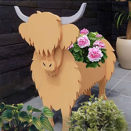 LKPOMI Animal Planter Plant Pot Cute DIY Flower Planter Succulent Pot Animal Shape Plant Container Holder for Indoor Outdoor Garden Decor (Cattle)