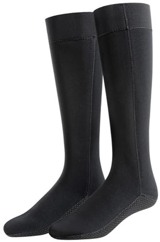 UCK-KIT Neopren Socken 3mm Lange Tauchen Socken Anti-Rutsch Wärme Neoprenanzug Stiefel Wasser Socken Für Männer Frauen Schnorcheln Schwimmen Surfen Kajak Tauchen,Schwarz,M