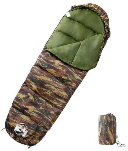 vidaXL Mumienschlafsack, Schlafsack für Erwachsene, Leichtschlafsack für Camping Trekking Reisen Outdoor, Deckenschlafsack für 3 Jahreszeiten