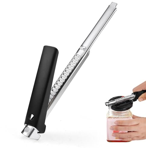 yuejuhe Ouvre-Bocal, Ouvre Boite de Conserve Réglable, Ouvre Bocaux Manuel pour Plupart des Boîtes de Couvercles Rotatifs, pour Arthrite Personnes Âgées (Noir)