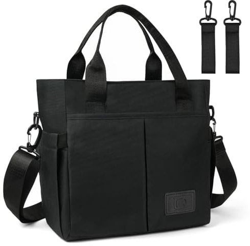 Aolso Baby Changing Bag, Multifunctional Nappy Changing Bags For Mom And Dad, Portable Messenger Tote Bag with Adjustable Straps,Maternity Diaper Bag Travel Tote Bag (Black)