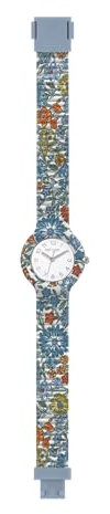 HIP HOP, Kollektion Winter Blossom, Damenuhr mit Winterblumen mit Liberty-Textilien und Silikonarmband, wasserdicht, Armband