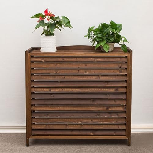 Cubre Aire Acondicionado Exterior Madera Balcon Funda Aire Acondicionado El Polvo Protector Aire Acondicionado Exterior Cubierta Aire Acondicionado Protege Del Sol La Lluvia Estanteria Para Plantas(86