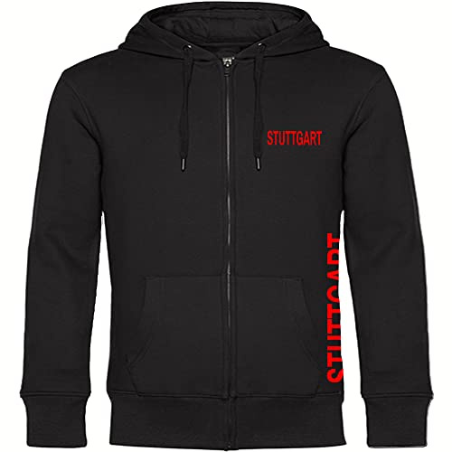 multifanshop Kapuzen Sweatshirt Jacke - Stuttgart - Brust & Seite