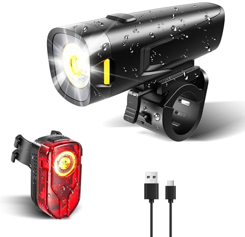 Vont Fahrradlicht Set,StVZO Zugelassen Fahrradbeleuchtung丨USB Aufladbar Type-C丨IPX5 Wasserdicht Fahrradlichter丨LED Fahrrad Licht Vorne Frontlicht & Rücklicht Set