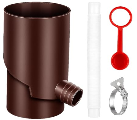 Regenwassersammler mit Teleskopschlauch, Fallrohr Regensammler, 100mm Regendieb, Wassersammler Wasserdieb, Regenrinnen Ablauf Regentonne