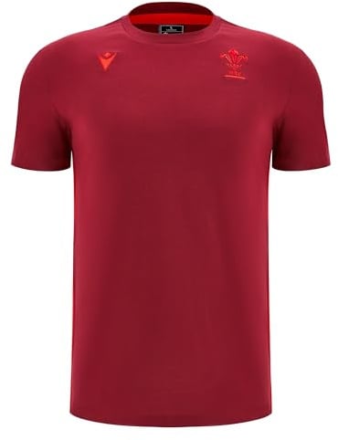 Macron Mens Wales T-Shirt 2025 Adults Short Sleeve Cotton