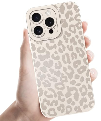 Coalbooliy Handyhülle für iPhone 15 hülle 6,1'', Aesthetic Leo Leopard Muster Design Weiß Weiche TPU Silikon Stoßfest Kameraschutz Schutzhülle Bumper Ultra Dünn Mädchen Case, 08