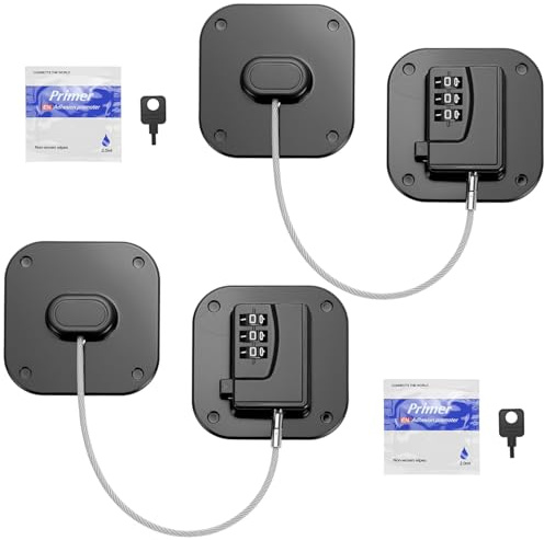 QWORK® Paquete de 2 candados de combinación sin llave con contraseña para refrigerador, armarios, cajones y más