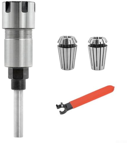 ER16 Mandrin d'extension pour fraise à défoncer avec tige de 6,35 mm et adaptateur de 8 mm, rallonge de 84 mm de long pour outils de fraisage CNC