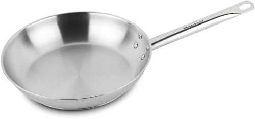 MAGEFESA Ecosteel - Sartén de 24 cm, Acero Inoxidable, Sin Antiadherente, Apta para Todas las Cocinas, Inducción, Libre de PFOA/PFTE, Mango de Acero