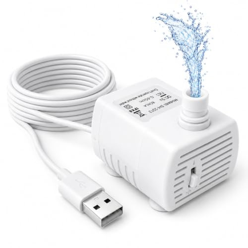 Pompe Fontaine à Eau Chat de Rechange Mini Pompes Filtre Aquarium | Débit D'Eau Réglable Super Silencieuse Universelle Compatible avec Animaux de Compagnie Aquarium Culture Hydroponique
