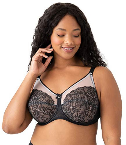 Wacoal Women's Retro Chic Full Figure Underwire Bra, Black, 36H US