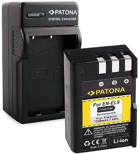 PATONA 3in1 Chargeur avec en-EL9, EN-EL9a, ENEL9 Batterie Compatible avec Nikon D40, D40x, D60, D3000, D5000