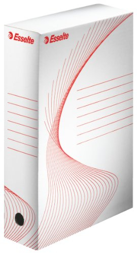 ESSELTE Boxy 80 Scatola Archivio - Dim. 25 x 35 x 8 cm, Per i Documenti F.to A4, Riciclabile al 100 %, Certificato FSC, Confezione da 10 Pezzi, Bianco - 128003