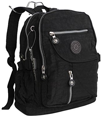 Stoff Rucksack von Bag Street - Fahrradrucksack, Reiserucksack, Wanderrucksack, Sportrucksack, Nylon Rucksack (Schwarz) - präsentiert von ZMOKA®