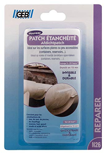 GEB Patch étanchéité. Tissu enduit de résine époxy compatible avec la plupart des matériaux - 10x15cm