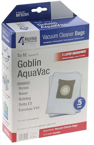 First4Spares High Filtration, Extra Capacity Microfibre Bags compatible with Goblin Wet And Dry Vacuum Cleaners (5)