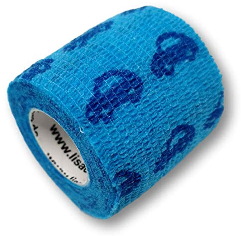 LisaCare selbstklebende Binden - 4 Rollenpflaster 5cm - Auto Motiv | selbsthaftend, elastisch für Kinder - Riesige Farb- & Motivauswahl - Bandagen zum Trösten (Auto blau) - ANWENDUNG bspw.