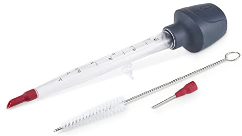 Zyliss E980104U 2-in-1 Braten- und Teesieb, Kunststoff, transparent/grau/rot