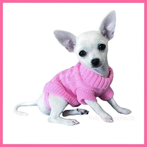 Chihuahua Clothes Puppy Dog Coat Knit Winter Pink Jumper Cosy Teacup Smaller Breeds Miniature (XXS, Pink)