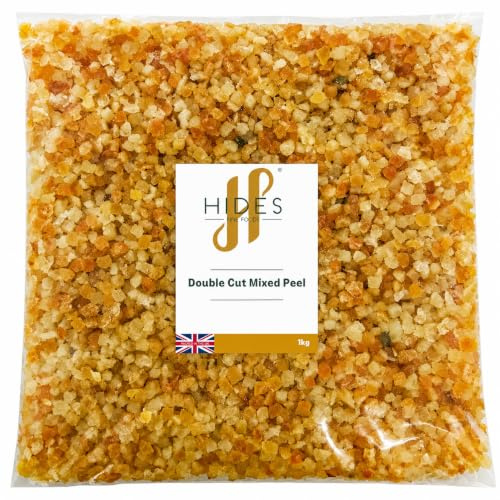 Hides Fine Foods - Double Cut Mixed Peel 1kg - GMO Free - Suitable for Vegetarians - Baking - Desserts - Decorating - Cakes - Cookies - Tart - Mincemeat - Mince Pies - Panettone - Christmas Cake