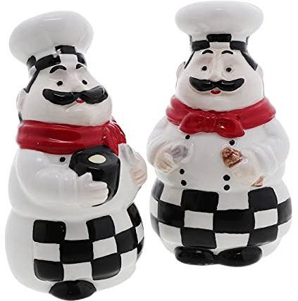 Juego de salero y pimentero de chef de cerámica para decoración de cocina, Full Chef