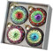 Heaven Sends Set of 4 Multicolor Traditional Spherical Glass Christmas Baubles