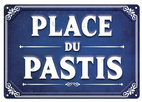 STC Place du Pastis - Plaque Effet Tôle émaillée -