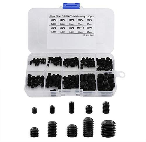 MAGT Vite Senza Testa, 240 Pezzi Vite a Brugola M3/M4/M5/M6/M8 Vite Grani in Acciaio per Maniglia della Porta