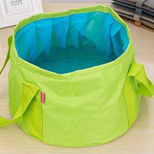 Accesorios de Muebles Viajes Cuenca de Agua de Viaje Camping Lavabo Cubo portátil al Aire Libre 600D Oxford Tela acampa de la Pesca Lavabo Bucke Fregadero Bolsa, Color: Verde