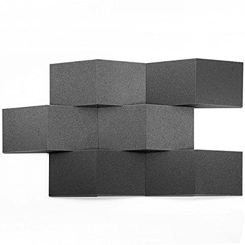 ACOUSPANEL Mousse Acoustique 12 Panneau Acoustiques 30x30x8cm Non Compressé Couleur Anthracite
