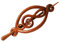 ISLAND PIERCINGS Haarspange Haarklammer Notenschlüssel Handarbeit aus Holz HS55 - Unisex - Brown - Treble Clef - ca. 4.5 x 10 cm - 1 Stück