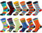 Jeasona 12 Paare Bunte Socken Herren 43-46 Lustige Socken Herren 43-46 Witzige Business Baumwolle Anzugsocken für Männer