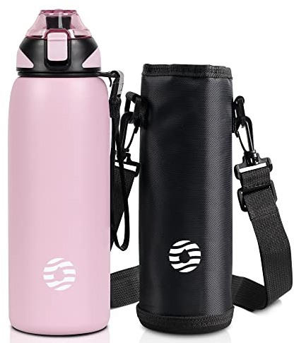 FJbottle Gourde Isotherme - 400ml/600ml/800ml/1L - Bouteille Isotherme Gourde Inox Bouche Standard, Gourde Sport Étanche, Gourde Enfant sans BPA, pour Sport, Gym, Voyage