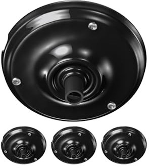 ledscom.de 4 Stück Baldachin, Porzellan, schwarz, 105mm Ø