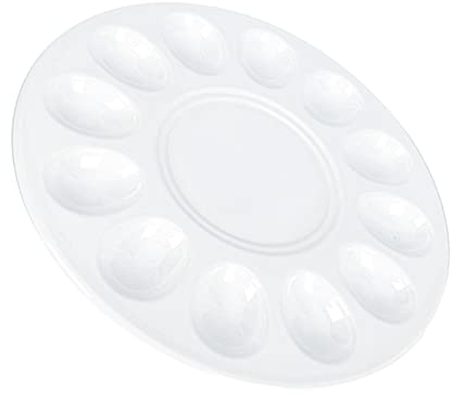 HEMOTON Cutlery Tray Deviled Egg Plate Kitchen Egg Plate Kitchen Basics Devilled Egg Plate Ceramic Deviled Egg Serving Platter Dish for Home Kitchen White Deviled Egg Holder Cup Holder Tray