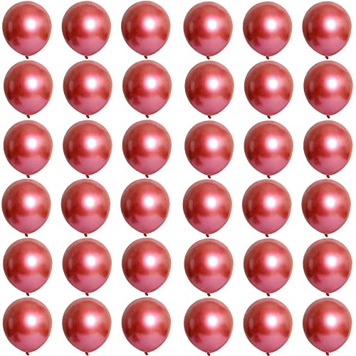 Kleine Luftballons Metallic Rot 5 Zoll für Party Glänzende,36 Stück Mini Metallisches Chrom Rot Latex Luftballons Helium Ballons für Geburtstag,Hochzeit,Babyparty Graduierung Weihnachts Dekorationen