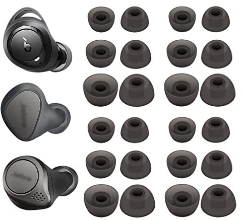 A-Focus [12 Pairs] Compatible with Anker Soundcore Life & Liberty Series Ear Tips, L/M/S Inner Hole 4mm Replacement Silicone Earbuds Gel Compatible with Jabra Elite 3/7 / 65T / 75T, 512 Gray