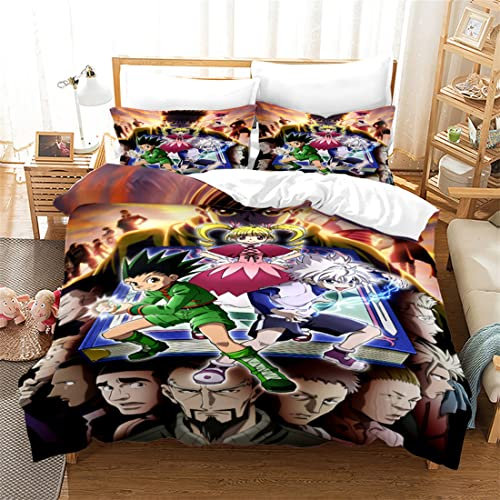 Hunter-Hisoka AnimeBettbezug-Set, Bettwäsche-Set Jungen Mädchen Teenager Erwachsene Schlafzimmer Dekor,ab-225,Super King:102x87/260*220cm