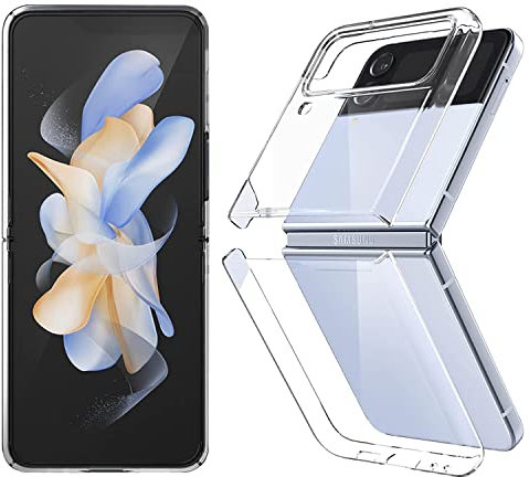 MIMGOAL Case for Samsung Galaxy Z Flip 4 Cover [Slim Fit] Hard Transparent PC Cover,[Anti Yellow] Shock-proof Bumper Phone Case for Samsung Galaxy Z Flip 4 5G 2022- Crystal Clear
