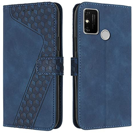OKZone Coque pour Huawei Honor 9A/Honor Play 9A, Etui Protection Housse Premium en Cuir PU Portefeuille Étui Téléphone [Fermoir Magnétique] [Fentes pour Cartes] Flip Case（Bleu